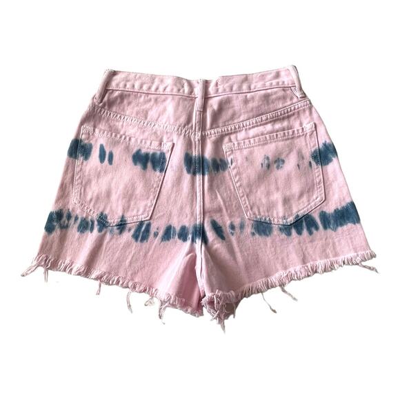 Pacsun Womens Jean Shorts 26 Ultra High Rise Vintage Short Button Fly Tie Dye - Picture 2 of 6